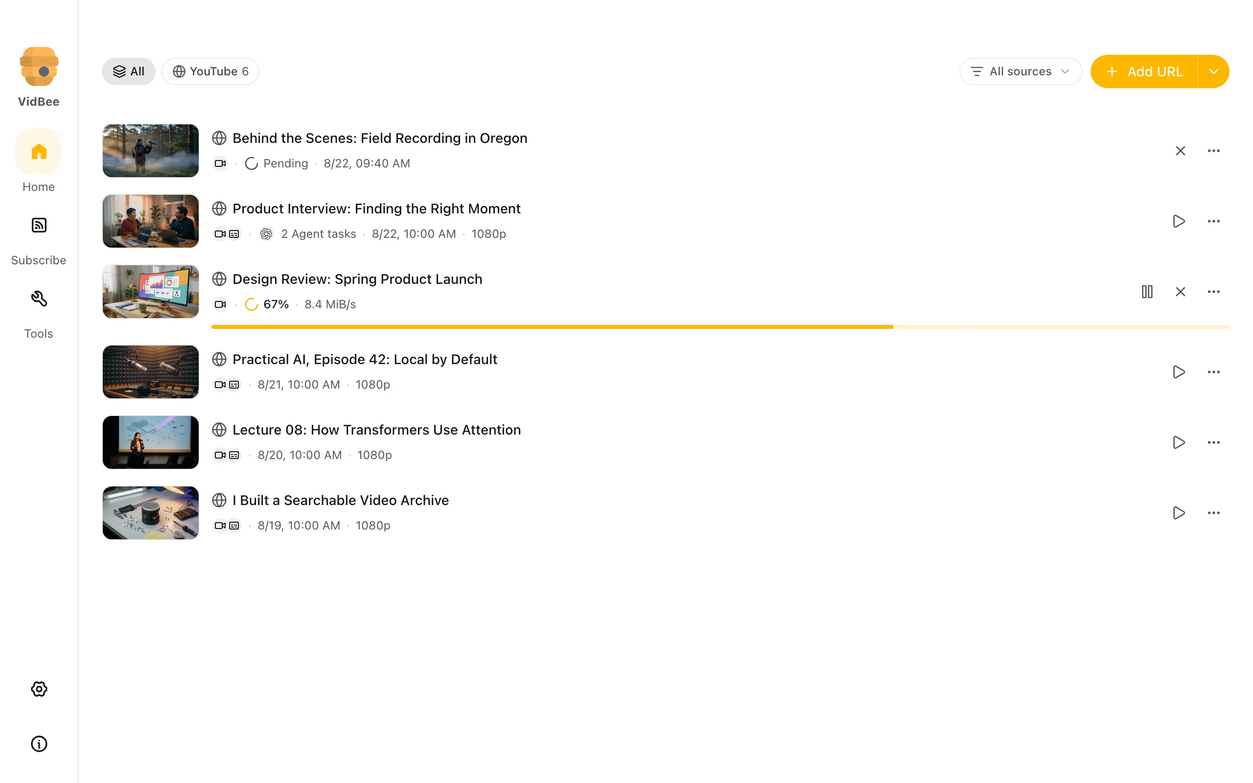 Download queue, Light mode