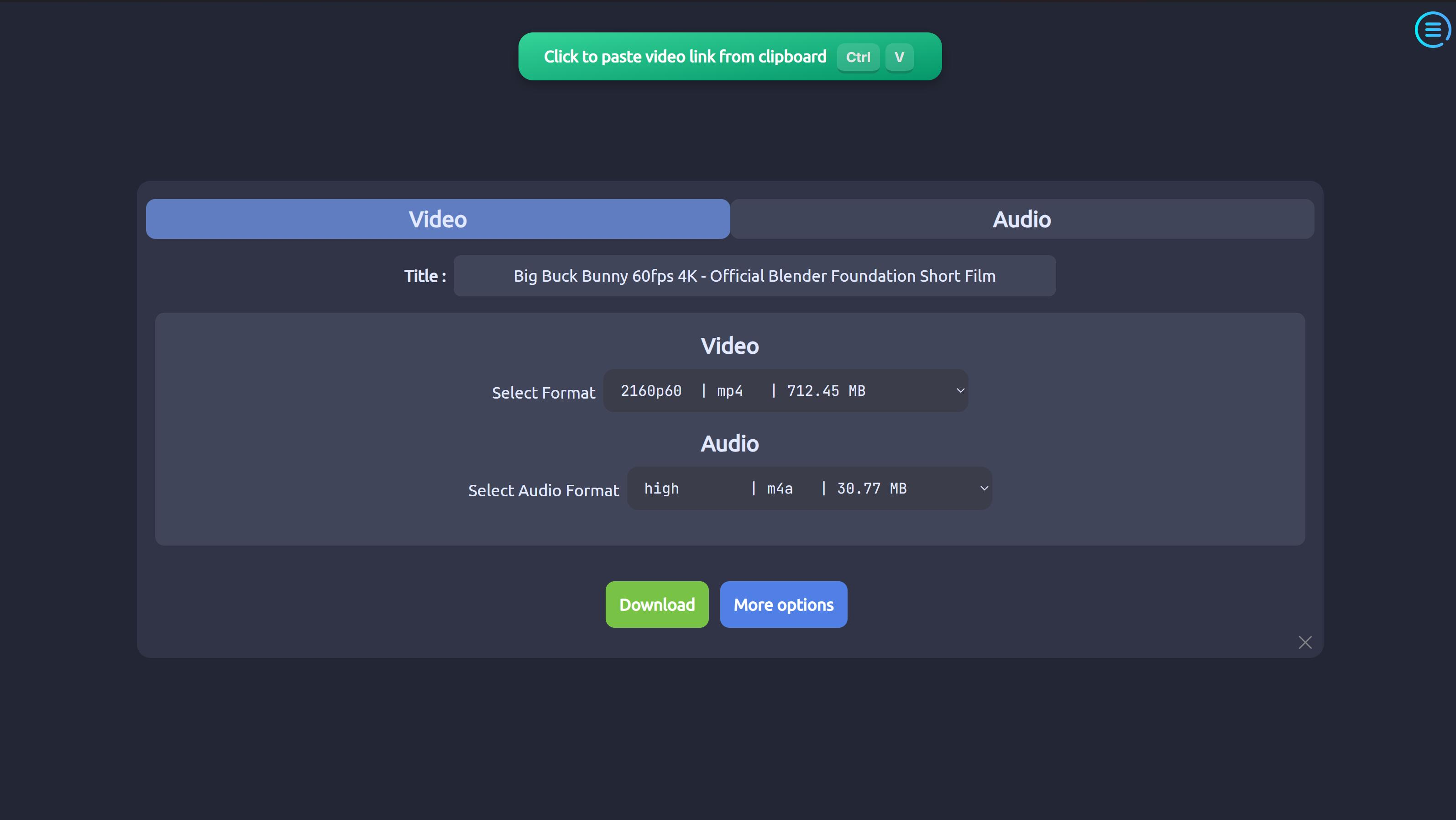 ytDownloader 介面預覽