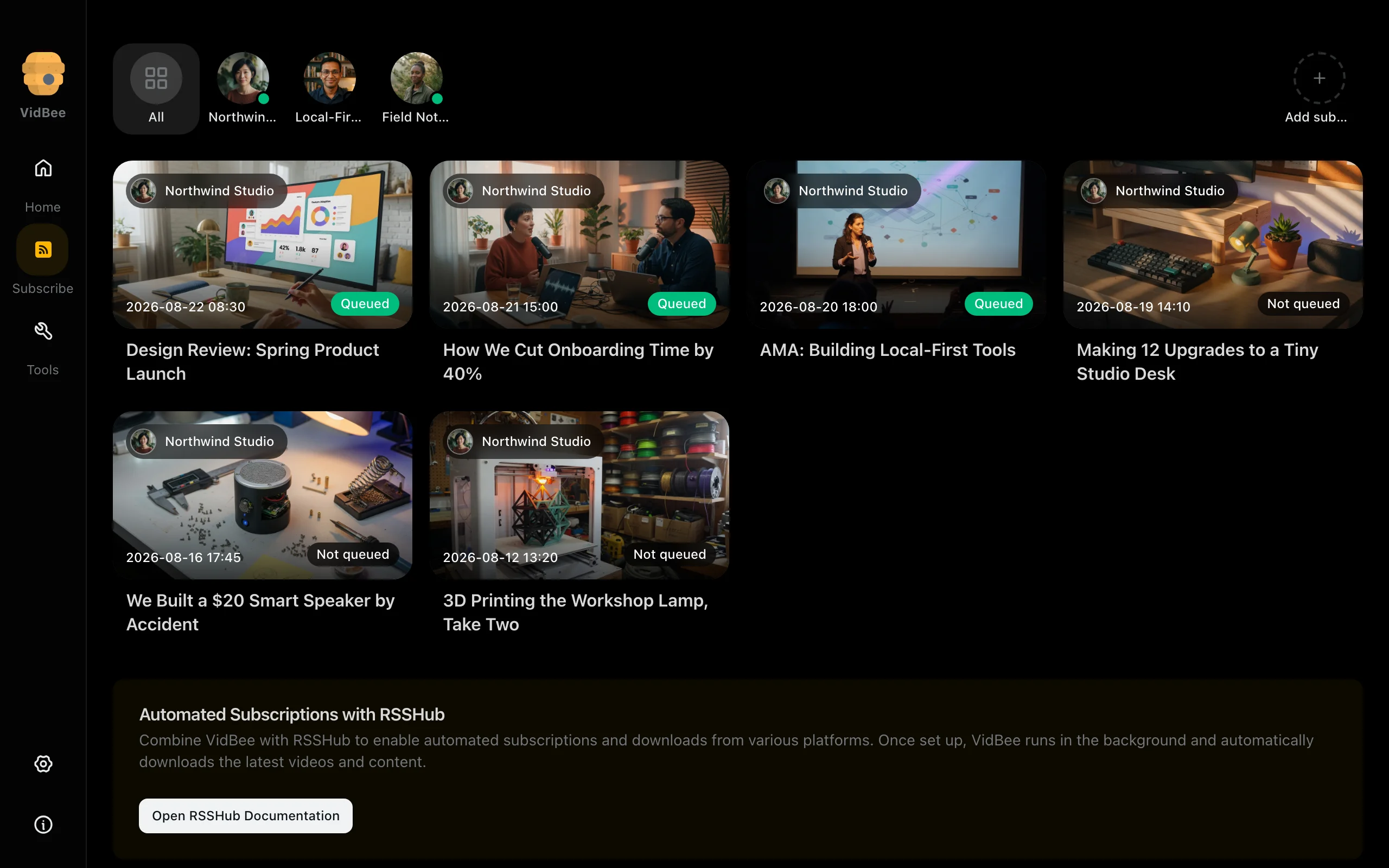 Subscriptions, Dark mode